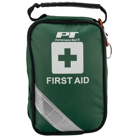 Perform Tool First Aid Kit Compact Zipper Case With Handy Carabiner Clip; 22 Piece Kit W1554