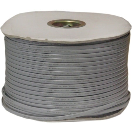 Cable Wholesale Bulk Phone Cord, Silver Satin, 26/6 (26 AWG 6 Conductor), Spool, 1000 foot 8606-4500S