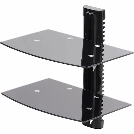 Startech.Com DUAL FLOATING WALL-MOUNTED AV SHELVES, ADJUSTABLE HEIGHT SHELF FOR UNDER TV, ORG 2B-WALL-MOUNT-SHELF