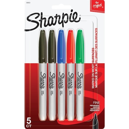 Sharpie Assorted Fine Point Permanent Marker, 5PK 30653-SH