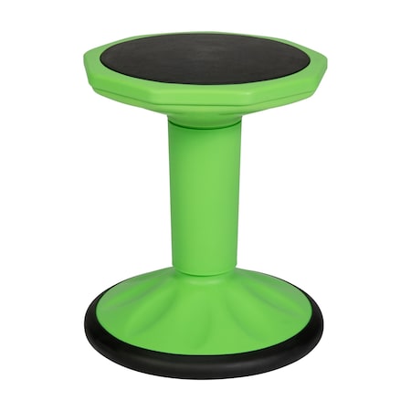 Flash Furniture Lucas Fixed Height Kids Flexible Active Stool w/Non-Skid Bottom in Green, 16in. Seat Height BFT-9001F-16-GRN-GG