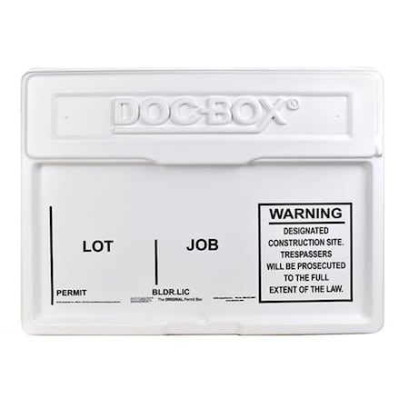 Dhr Industries The Doc-Box Permit Posting Box, 21 In W, 4 In H, Hdpe 10102