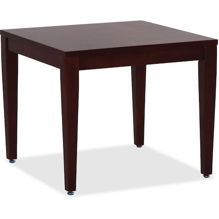 Lorell Square Lorell Mahogany Finish Solid Wood Corner Table, 26.2 W, 26.2 L, 29.5 H, Birch, Mahogany LLR59543