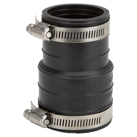 Prosource Coupling, 1-1/2 in, Socket to Pipe, PVC, Black KJ-015
