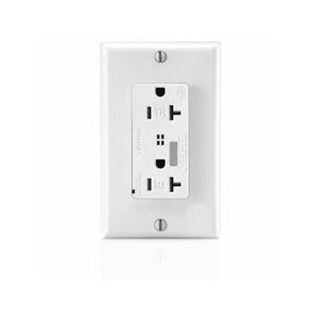 Leviton Surge Protector Receptacle, 20 Amp, 125 Volt, 5-20R NEMA, White T7380-W