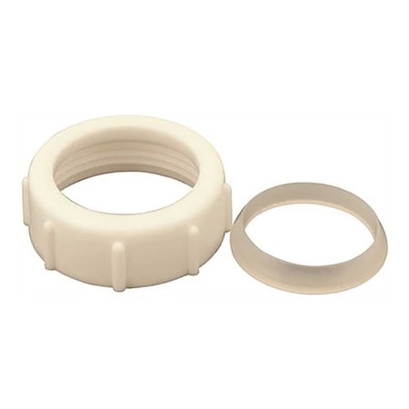 Durapro 1-1/4 in. PVC Slip-Joint Nut and Washer White 172150
