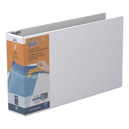 Stride QuickFit Ledger D-Ring View Binder, 3 Rings, 3in Capacity, 11 x 17, White 94050