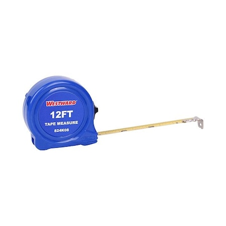 Westward Tape Measure, Steel, Blade 12 ft 824K08