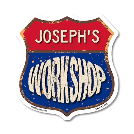 Signmission Joseph's Workshop, 12 Inch X 12 Inch, Plastic Sign SHI-P-12-489-JOSEPH