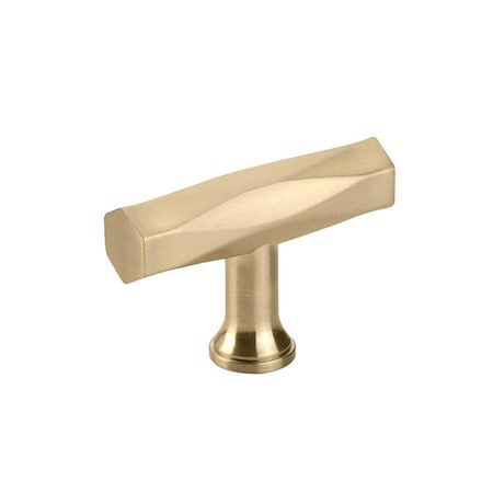 Patioplus 2 in. Tribeca T-knob Cabinet Knob, Satin Brass PA2500075