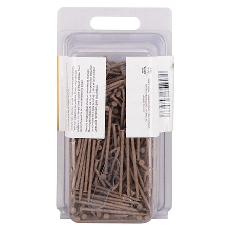 Prosource Panel Nail, 15D, 1-5/8 in L, Steel, Painted, Flat Head, Ring Shank, Oak NTP-171-PS