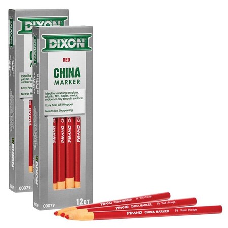Workstationpro Phano China Markers, Red, 24PK TH3490458