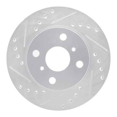 Dynamic Friction Co DFC Brake Rotor - Drilled and Slotted - Silver 631-76021L