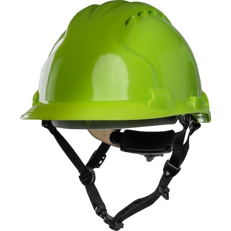 Jsp Vented, Type II Linesman Safety Helmet w/HDPE Shell, EPS Impact Liner, Polyester Suspension, Wheel Ratc 280-AHS240V-LY