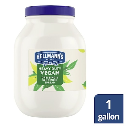 Hellmanns Heavy Duty Vegan Mayonnaise Jar, 1 Gallon, 4PK 48001010727