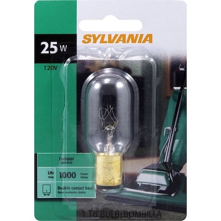 Sylvania Incandescent Lamp, 25 W, T8 Lamp, Double Contact Bayonet Lamp Base, 230 Lumens, 2850 K Color Temp 18321
