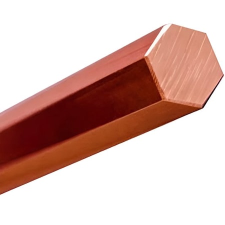 Southern Copper C18200 Chromium Copper CL2 Hex Bar 2 in Measurment Across Flats 84.0 in Length C18200HEX2000-84