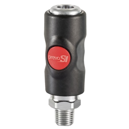 Prevost PrevoS1 Automotive Interchange Safety Quick Coupler on Plate, 1/4 in, Tapered MNPT USI 061251CP