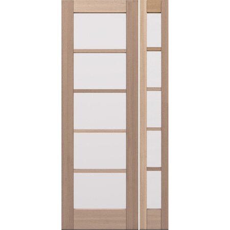 Doornmore G105, 47.5" x 98" ( 32" Door + 12" Side) Left Hand, Mahogany SDL 5 Lite Exterior Door G105-SW-3296-G105-SL_1-1_LI