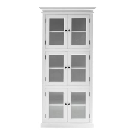 Homeroots 35in White Solid Wood Frame Standard Accent Cabinet With Six Shelves 397839