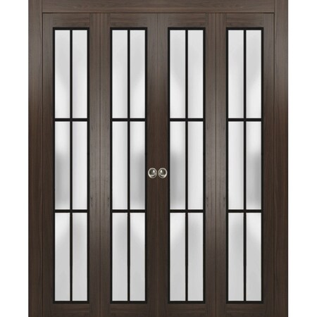 Sartodoors Sliding Closet Double Bi-fold Doors Planum 2122 Solid Core Modern Interior PLANUM2122DBF-CA-96 x 96 (4* 24x96)