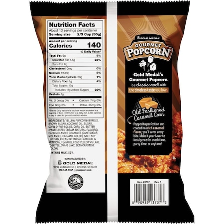 Gold Medal Gourmet 13.3 Oz. Old Fashioned Caramel Corn 3737