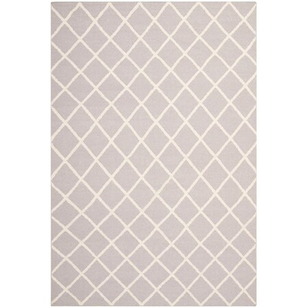 Safavieh Dhurries Hand Woven Flat Weave Rectangle Area RugGrey & Ivory 5 x 8 ft. DHU565G-5