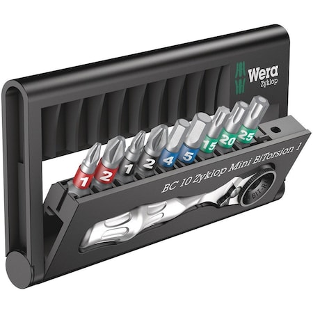 Wera Bit-Check 10 Zyklop Mini BiTorsion 1, 10 pieces 5057418001