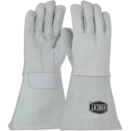 Ironcat Premium Grade Top Grain Elkskin Leather Welder's Glove w/Cotton/Foam Lining and Gauntlet Cuff 9061/M