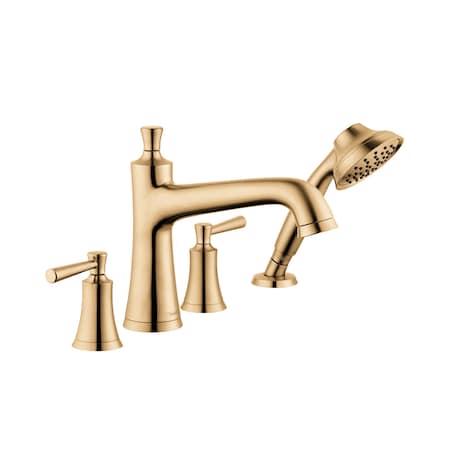 Hansgrohe Joleena 4-Hole Roman Tub Set Trim with 1.75 GPM Handshower in Brushed Bronze 04777140