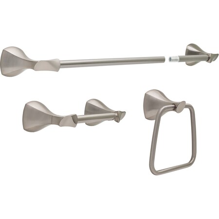 Delta Sandover 3 Piece Bath Accessory Kit Satin Nickel Finish SAN63-BN