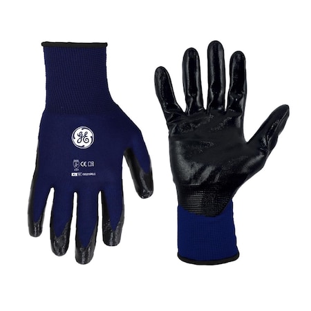 General Electric Unisex Dipped Gloves Black/Blue XL 1 pair GG215XLC