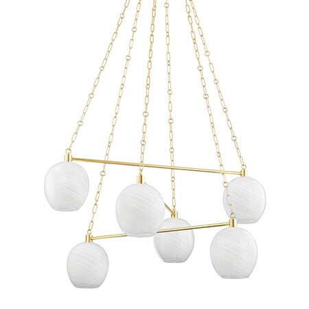 Hudson Valley Lighting Asbury Park 6 Light Chandelier 38 In. Aged Brass 9138-AGB