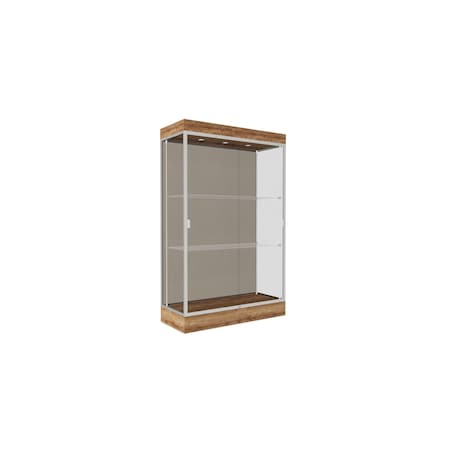Ghent 76''H x 48''W x 20''D Edge Display Case 6'' Base w/ Chocolate Back & Satin Frame 92LFCO-SN-PUO