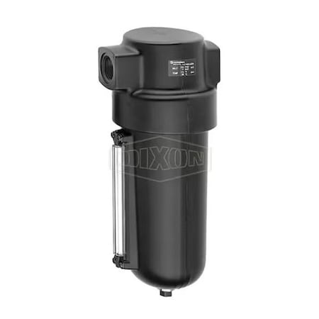 Dixon Jumbo Compressed Airline Filter with Automatic Drain and Pyrex Sight Glass, 3/4 in Port, 325 SCFM, 4 F17-600A