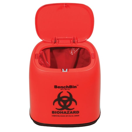 Mtc Bio BenchBin 1.5L Benchtop Biohazard Bin, 7x5x7 inches 248521