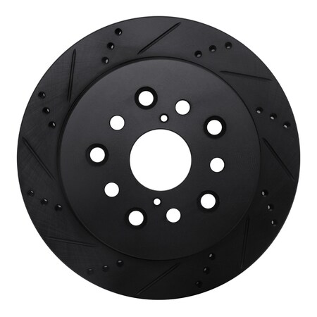Dynamic Friction Co DFC Brake Rotor - Drilled and Slotted - Black 633-75010L