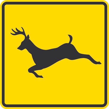 Lyle W11-3, Deer Crossing Symbol, 30x30, Diamond Grade, Yellow G-15159-DG_30x30