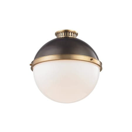 Hudson Valley Lighting Latham 1 Light Flush Mount 14.75 In. Aged/Antique Distressed Bronze 4015-ADB