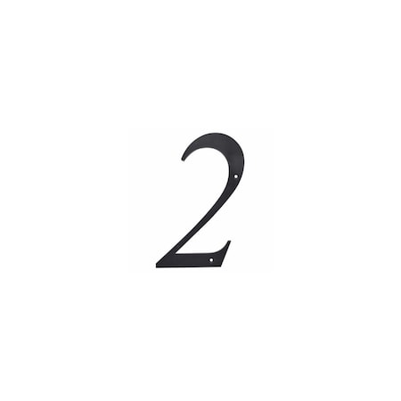Hillman House Address Number 2, Nail-On, Black Plastic, 6 In. 847376