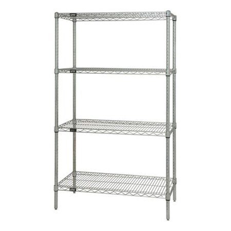 Betterbeds 4-Shelf Stainless Steel Wire Shelving Unit, 12 x 48 x 54 in. BE1136445