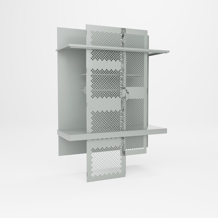 Pucel Heavy Duty Storage Cabinet, 36 in W x 48 in H x 19 in D, Perforated Doors and Sides, Gray HDSC-3648-19-2-PERF