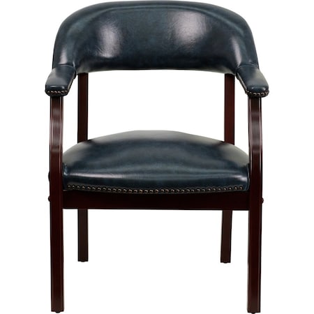 Flash Furniture Traditional Luxurious Conference Chair, 24 in W 27" L 31-1/2" H, Upholstered Straight, Vinyl Seat B-Z105-NAVY-GG