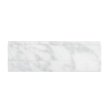 Apollo Tile White 4x12 Calacatta Gold Marble Polished Baseboard Tile Trim 3.33 sqft/case, 10PK APLMCT886PA