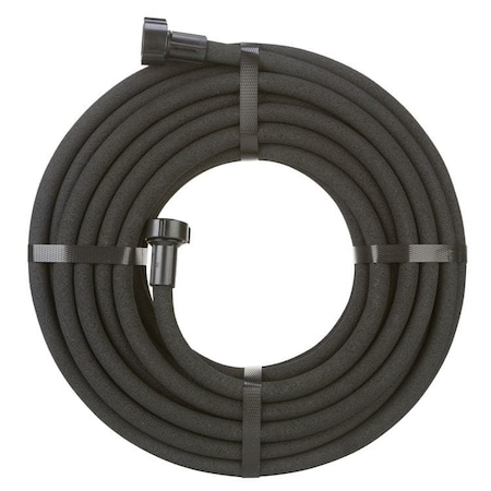 Zoro Select 3/8 in ID x 25 ft L Garden Hose, Rubber Tube, Black, Plastic x Plastic Fitting CELSP38025