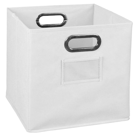 Planon Cubo Foldable Fabric Storage Bin, White PL3749072