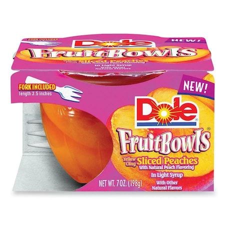 Dole Peaches Sliced In Juice 7 oz. Container, PK12 71966