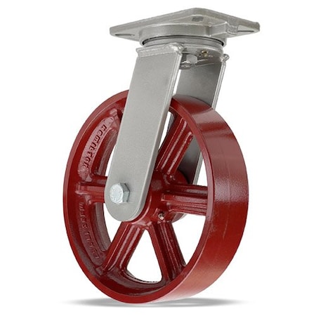 Hamilton Champion Swivel Caster, 12" x 3" Metal Wheel, 1" Straight Roller Bearing S-CH-12MH