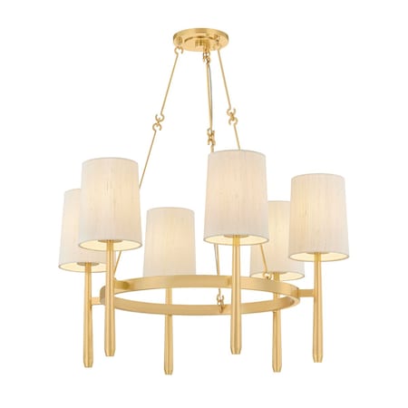 Hudson Valley Lighting Bridgeton6 Light  Chandelier in Aged Brass 1776-AGB