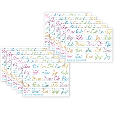 Ashley Productions Smart Poly PosterMat Pals Space Savers, 13'' x 9-1/2'', Traditional Cursive, 10PK 97008